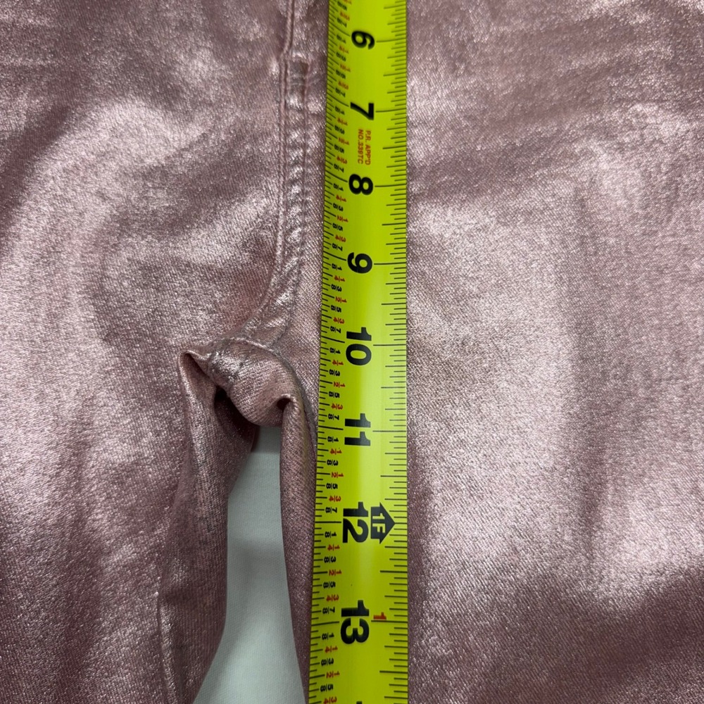 Edikted Pink Metallic Flare Pants Womens S Faux Leather Y2K Festival Disco - Picture 9 of 9